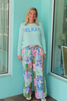 Roll Bottom Delray Sweater | Aqua image 1