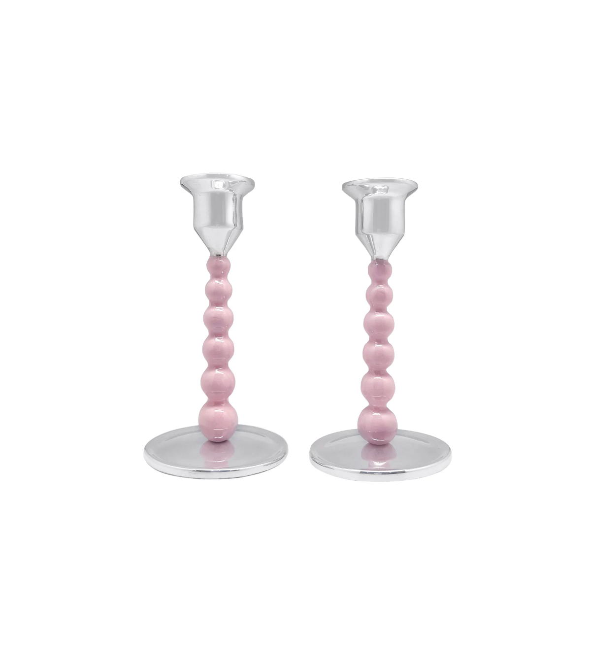 Pearled Pink Small Candlestick Set image 0