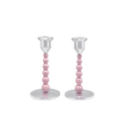 Pearled Pink Small Candlestick Set image 0