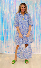Frannie Short Dress | Blue Seashell image 2