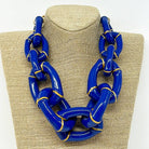"the Michelle" - Bamboo Link Necklace - Blue image 0