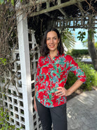 Boyfriend Shirt | Jungle Toile | Red/Green image 2