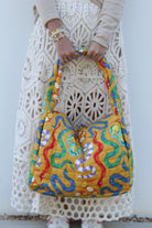 Puffer Tote Bag | Party Snakes | Mustard image 0