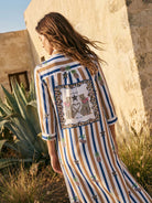 Striped Pineapple Shirt Dress image 0