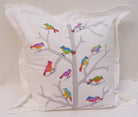 Limited Edition Watercolor Birdies Canvas Pillow Cover image 1